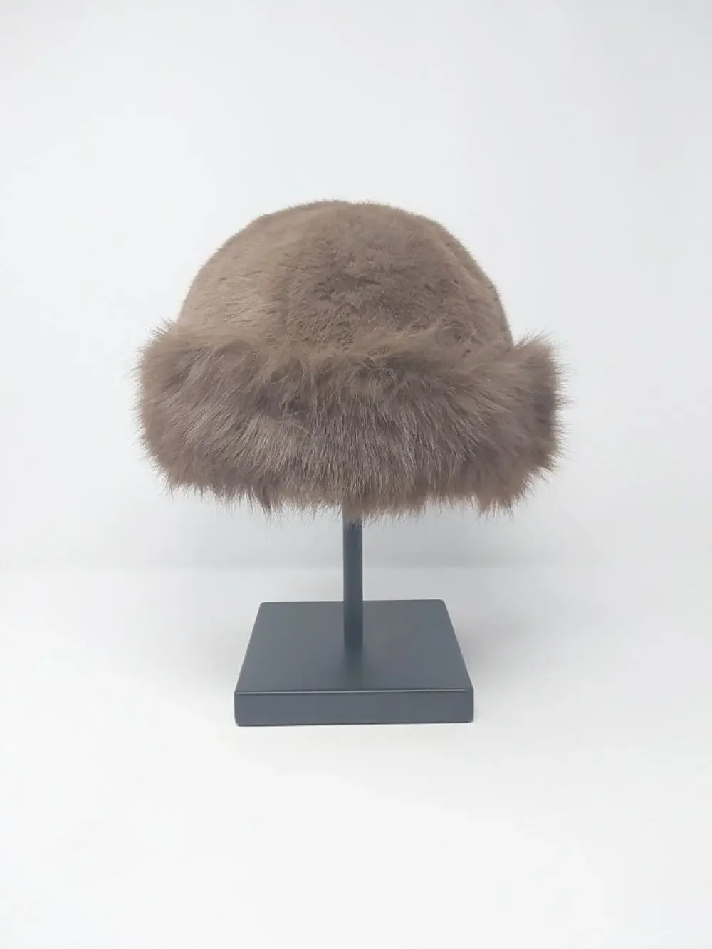New Fluffy Fur Bucket Hat Warm Women's Winter Hat Plush Fisherman Hat Thicken Co